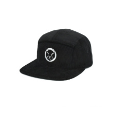 Black Corduroy 5 Panel Camper Hats